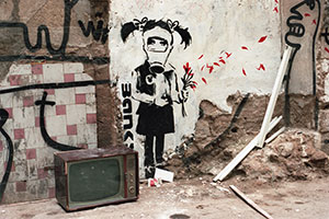 Banksy. Barcelona. Photo by Nikolay Milovidov