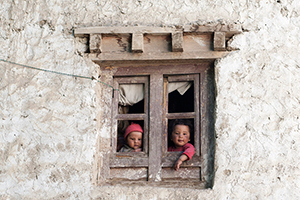 Tibetan Children. Lamayuru Gompa, India