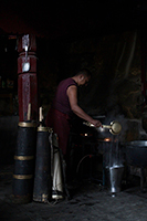 In the Kitchen. Diskit Gompa, India
